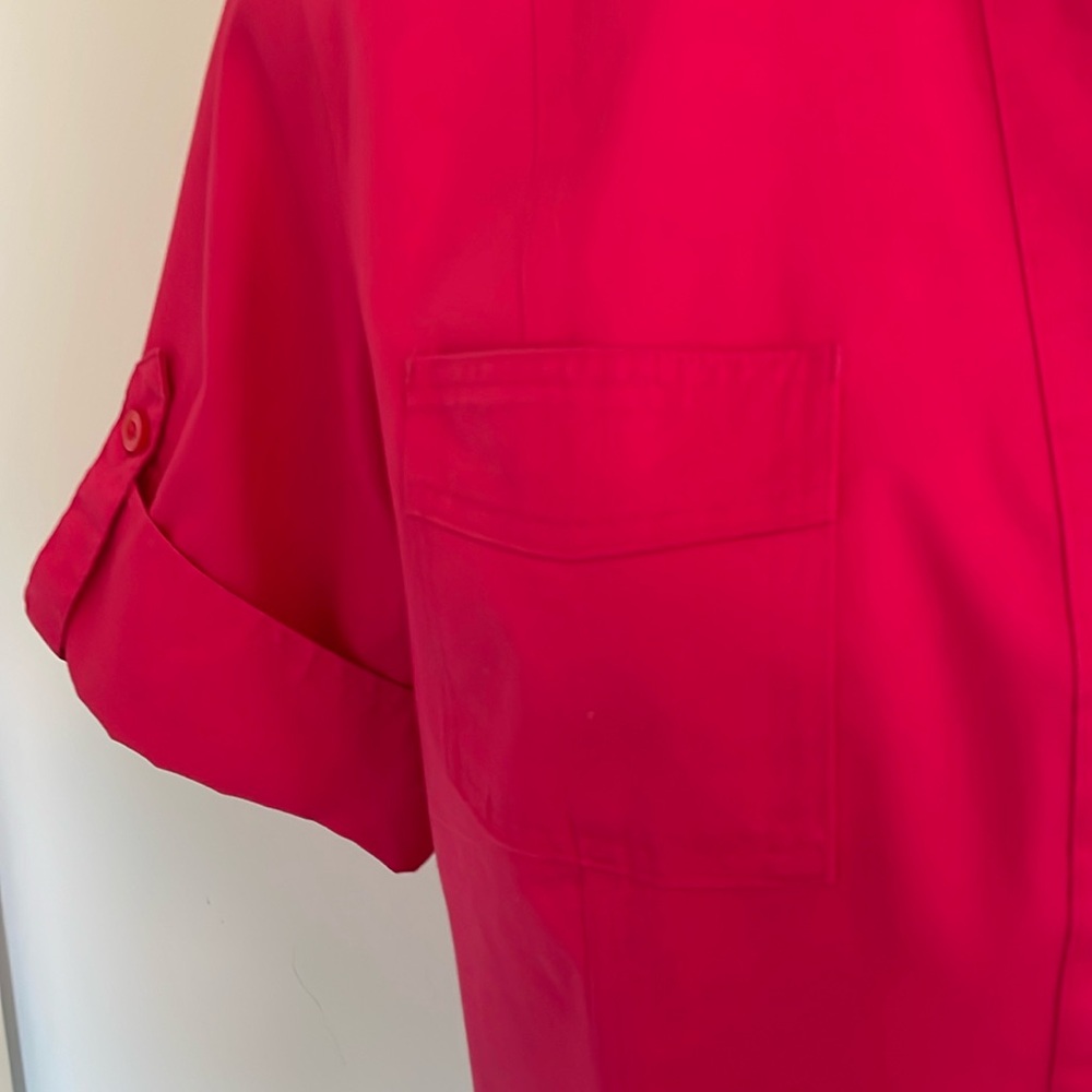 Chico's Hot Pink No Iron Short Sleeve Top - Picture 7 of 9